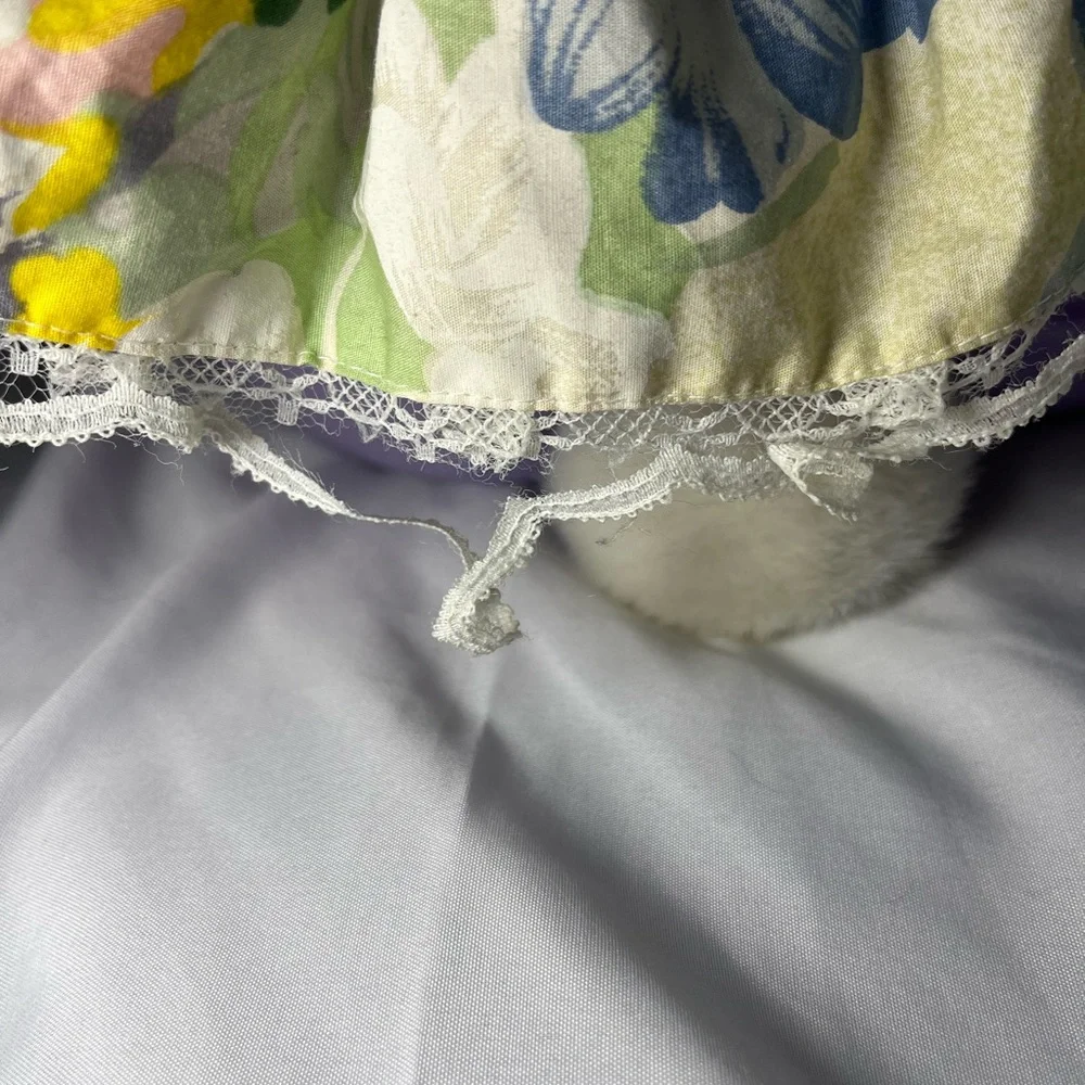 Vintage 1990 Plush Creations Bunny Rabbit 22” Easter‎ Plush Floral Apron